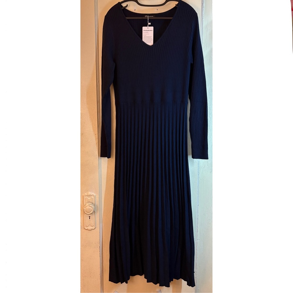 PRETTYGARDEN Pleated Sweater Dress, NWT - Picture 6 of 8